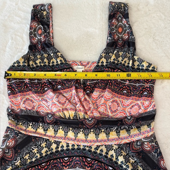 Soma Scarf Hem Tank Dress, Buttery Soft, Midi Dress, Pink & Black Paisley - Picture 10 of 14